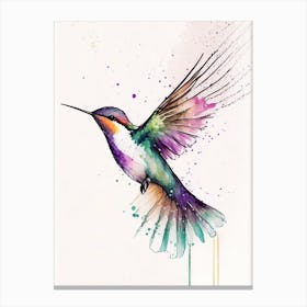 Hummingbird In Flight Minimalist Watercolour Canvas Print