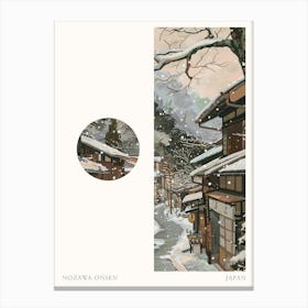 Nozawa Onsen Japan 1 Cut Out Travel Poster Canvas Print