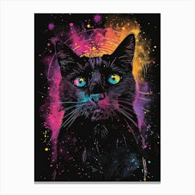 Cat With Rainbow Eyes Canvas Print