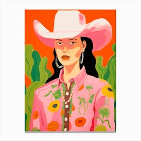 Vivid Painted Desert Cowgirl Portrait Canvas Print