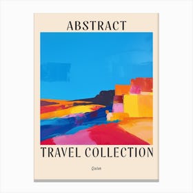 Abstract Travel Collection Poster Qatar 1 Canvas Print