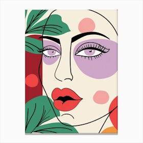 Illustration Of A Woman'S Face Canvas Print