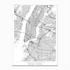 New York Map Minimal Canvas Print