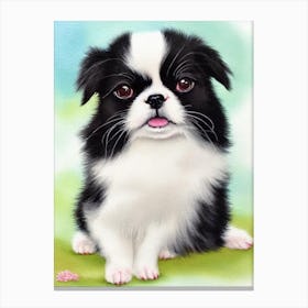 Japanese Chin Watercolour dog Canvas Print