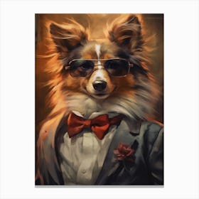 Gangster Dog Shetland Sheepdog 6 Canvas Print