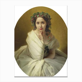 Himanee; A Lady In White Canvas Print