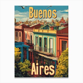 Aihrgdesign A Classic 1960s Travel Poster For Buenos Aires Canvas Print