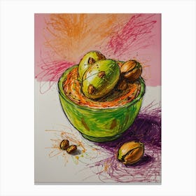 Pistachios In A Bowl 2 Canvas Print