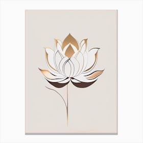 Lotus Flower In Garden Retro Minimal 2 Canvas Print
