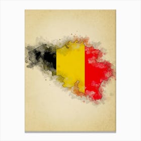 Belgium Flag Vintage Canvas Print