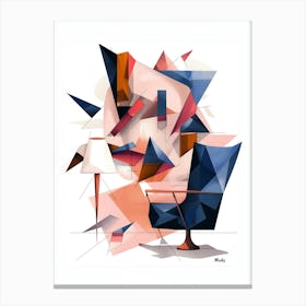 Abstract Geometric Chair, Minimalism, Cubism Canvas Print