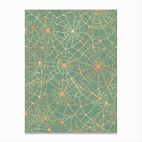 Golden Spider Web Canvas Print