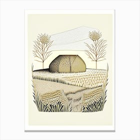 Beehive In A Field 4 Vintage Canvas Print