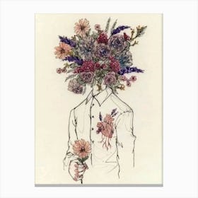 Flowers On The Head Canvas Print