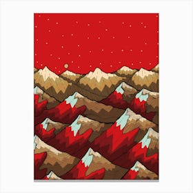 Golden Red Peaks Canvas Print