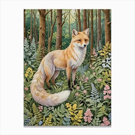 Fox In The Woods Canvas Print