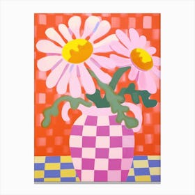 Daisies Flower Vase 1 Canvas Print