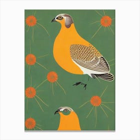 Grouse Midcentury Illustration Bird Canvas Print