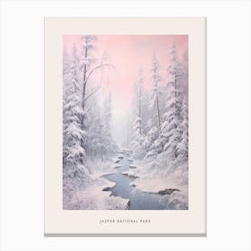 Dreamy Winter National Park Poster  Jasper National Park Canada 3 Canvas Print