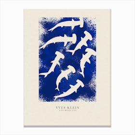 Yves Klein Blue Hammerhead Sharks Canvas Print