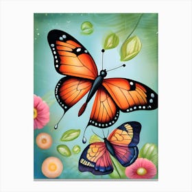 Elegant Butterfly Painting Canvas Print