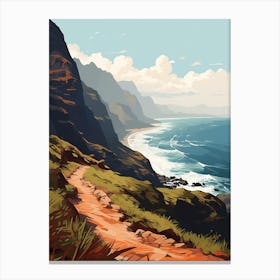 Kalalau Trail Hawaii 2 Hiking Trail Landscape Canvas Print