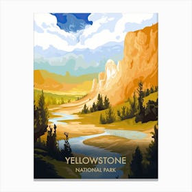 Yellowstone National Park Travel Poster Illustration Style 2 Canvas Print