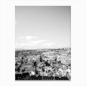Lisbon In Black And White Canvas Print