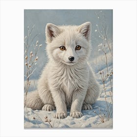 Little Arctic Fox no2 Canvas Print