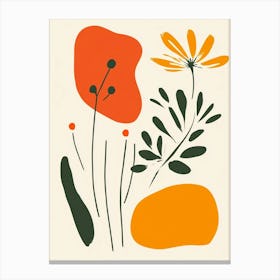 Orange And Yellow Flowers Canvas Print