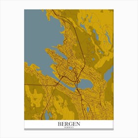 Bergen Yellow Blue Canvas Print