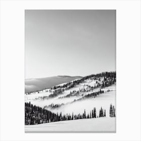 Park City, Usa Black And White Skiing Poster Canvas Print