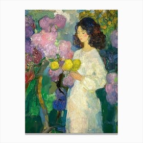 Girl in the Garden Canvas Print