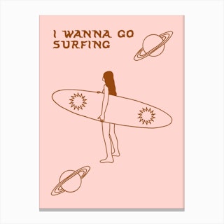 Surfing Pink Canvas Print