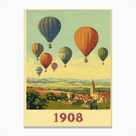 Aihrgdesign A Vintage Travel Poster Of A 1908 Hot Air Balloon D2ad81e6 8a1c 4aba 83d5 E019b5c935c4 1 Canvas Print