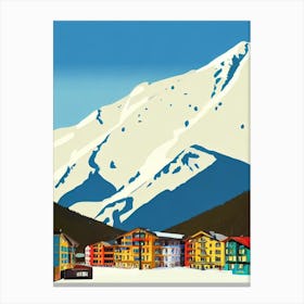 Ischgl, Austria Midcentury Vintage Skiing Poster Canvas Print