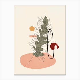 Minimal Line Palm Canvas Print