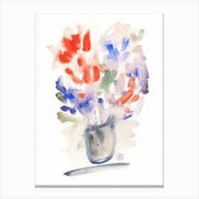Blurred Bouquet - watercolor flowers floral minimal modern Canvas Print