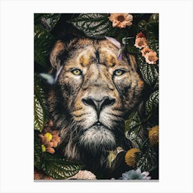 Lion In The Forest 2 Canvas Print