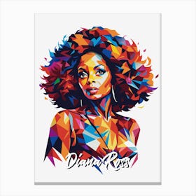 Diana Ross 03 Portrait Music Icon Style WPAP Pop Art Canvas Print