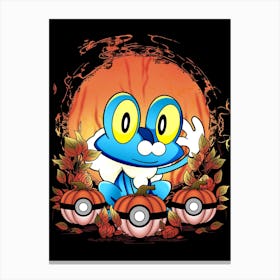 Froakie Spooky Night - Pokemon Halloween Canvas Print