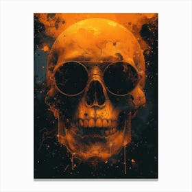 Skull Spectacle: A Frenzied Fusion of Deodato and Mahfood:Skull With Sunglasses 5 Canvas Print