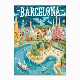 Barcelona City Canvas Print