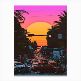 Vaporwave Sunset Canvas Print