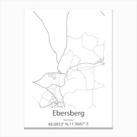 Ebersberg,Germany Minimalist Map Canvas Print