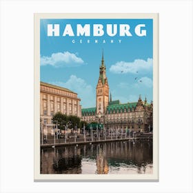 Hamburg Germany Travel Poster Canvas Print