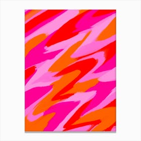 Abstract Pink And Orange Marble Effect Swirls Canvas Print