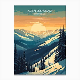 Poster Of Aspen Snowmass   Colorado, Usa, Ski Resort Illustration 1 Canvas Print