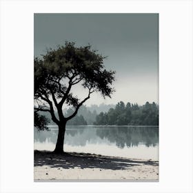 Lone Tree By The Lake Canvas Print