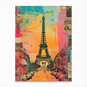 Paris   Retro Collage Style 4 Canvas Print